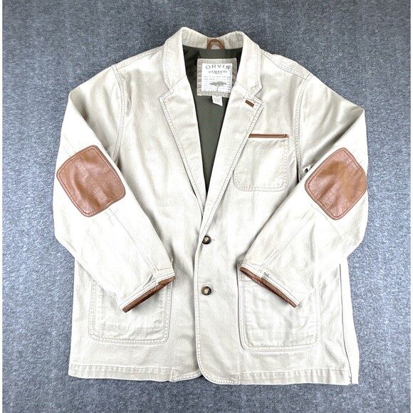 Orvis Zambezi Jacket Twill Safari Fishing Hunting Blazer Chore Coat Men Sz 44R - Picture 1 of 13